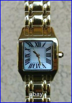 Bronzo Italia MOP Cushion Dial Swiss Parts Panther Bracelet Gold Tone Watch 6