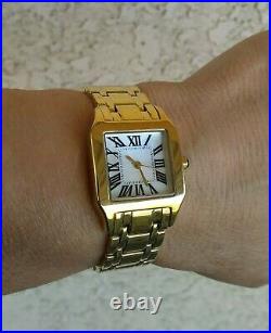 Bronzo Italia MOP Cushion Dial Swiss Parts Panther Bracelet Gold Tone Watch 6