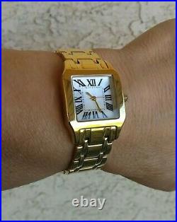 Bronzo Italia MOP Cushion Dial Swiss Parts Panther Bracelet Gold Tone Watch 6