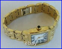 Bronzo Italia MOP Cushion Dial Swiss Parts Panther Bracelet Gold Tone Watch 6