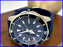 Bulova Men's Watch 98B345 Diver Quartz 44mm Blue Dial Rubber FOR REPAIR PARTS