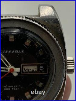 Caravelle Automatic 666 Feet Watch Red Jet Second Hand M9 Parts Restoration Dive