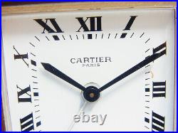 Cartier Travel Alarm Clock Watch Desk Table Hand-Winding for repair or parts