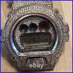 Casio G Shock 3230 DW-6900 Iced Crystal Watch Diamond Metal Working For Parts