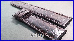 Chopard Band, Shiny Dark Brown, 18/16mm, Hand-Stitched, Alligator, 105/70 length