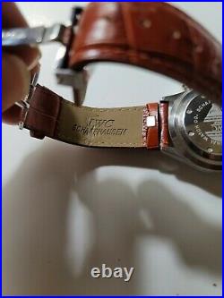 Chronograph stainless STEEL watch leather & steel band read broken hands parts