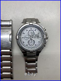 Citizen Eco Drive Chronograph WR100 Watch B612-SD99647 For Parts Or Repair