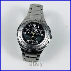 Citizen Skyhawk Eco Drive C650-Q02128 Aviator Wrist Watch Stainless For Parts