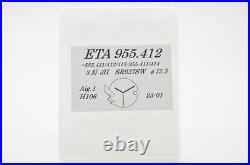 Clock Parts Movement Eta 955.412 3-3H 3 Hands O'Clock Window Watch Repair Replac