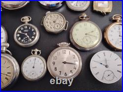 Collection of pocket watches, Roosevelt, Waltham, Hamilton Westclox &GF #2 Parts
