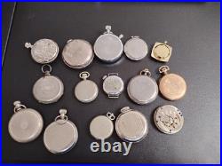 Collection of pocket watches, Roosevelt, Waltham, Hamilton Westclox &GF #2 Parts