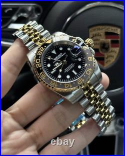 Custom GMT Two-Tone Black Mod Watch Jubilee High-Quality Parts by SillVento