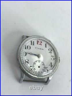 Cyma Watch Old Military Mechanical Hand Watch As-is Dosen't Work Fro Parts