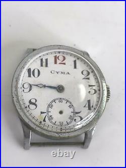 Cyma Watch Old Military Mechanical Hand Watch As-is Dosen't Work Fro Parts