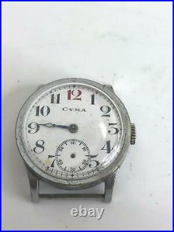 Cyma Watch Old Military Mechanical Hand Watch As-is Dosen't Work Fro Parts