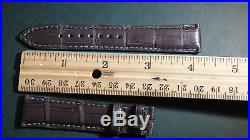 Dior hand stitched (cousu main), dark brown alligator watch band/strap, 19/17mm