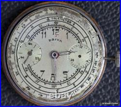 Driva Chronograph Valjoux 22 Dial Hands Case Back For Parts