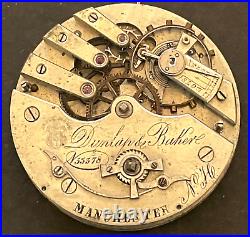 Dunlap Baker Private Label 18s Pocket Watch Movement Parts High Grade Swiss