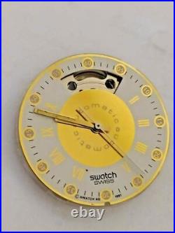 ETA 2840 23 jewels automatic Swatch watch movement for parts 3 hands working