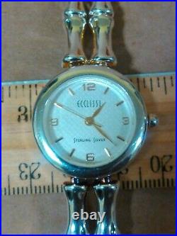 Ecclissi 31450 Sterling Silver Ladies Wrist Watch Orig. Box Running New Bat