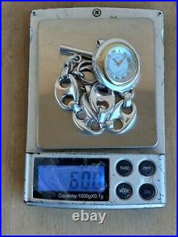 Ecclissi Solid Sterling 60 g Mariner Link Swiss Parts Mov. Toggle Watch 7.5