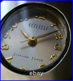 Ecclissi Solid Sterling Silver Fancy Link Bracelet Watch Swiss Parts Mov. 7 1/4