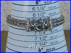 Ecclissi Solid Sterling Silver Wheat Bracelet Watch Swiss Parts Mov. 7 / 65 g