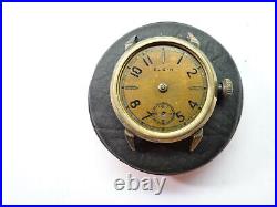 Elgin Art Deco Copper Color Dial Watch Runs No Hands Glass For Restoration Parts