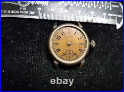 Elgin Art Deco Copper Color Dial Watch Runs No Hands Glass For Restoration Parts