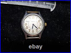 Elgin Art Deco dial BLUE HAND WATCH RUNS FAST FOR RESTORATION OR TRENCH PARTS