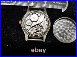Elgin Art Deco dial BLUE HAND WATCH RUNS FAST FOR RESTORATION OR TRENCH PARTS