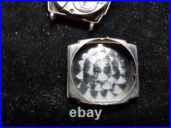 Elgin VINTAGE STEPPED CASE WATCH WITH BLUE HANDS RUNS AND STOPS FOR RESTORE PART