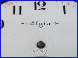 Elgin pocket watch 18S base metal, movement works, missing hands, missing crysta