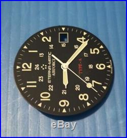Eterna matic airforce type A parts dial+hands automatic eta 2824-2, black