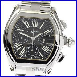 FOR Parts CARTIER Roadster W62020X6 Chrono black Dial Automatic Men's Watch