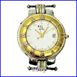 Fendi 920G GP SS Quartz Men's Watch White Dial For Parts/Repair