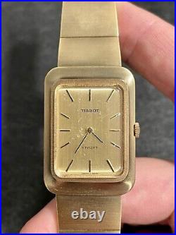 For Parts Tissot Stylist Gold Plated Mechanical Vintage Men's Watch With Box