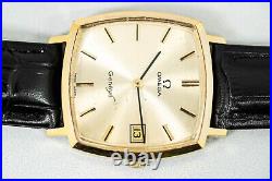 For Parts Vintage OMEGA Geneve Cal. 1030 Hand Winding Gold Dial Date 32mm Men's