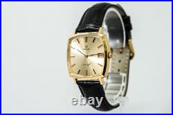 For Parts Vintage OMEGA Geneve Cal. 1030 Hand Winding Gold Dial Date 32mm Men's