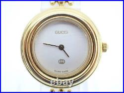 GUCCI 11/12 Change Bezel Watch White Gold Not tested For Parts