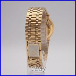 GUCCI 9200M Gold Dial Gold Plated Quartz Midsize Mens Watch Not tested For Parts