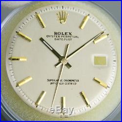 Gen Rolex DateJust 2Tone Silver Dial Hands Pie Pan Non Quickset Slow Set 1601