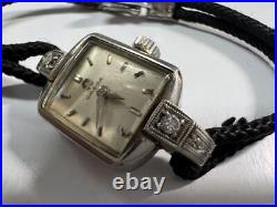 Genuine OMEGA Hand Winding Ladies Platinum 2P Diamond Cal. 481 15551 for parts