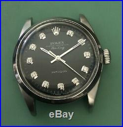 Genuine Original Rolex Date 5500 Case, Diamond Dial, Hands, Crown Stem, Set