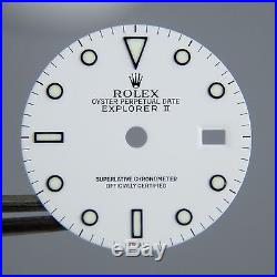 Genuine Rolex Explorer II White Luminova Dial & Hands 16570 16550 3185 GMT Polar