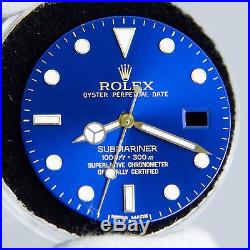 Genuine Rolex Luminova Dial Hands 2Tone Blue Submariner 16613 16803 16618 3135