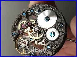 Genuine Unitas 6497 (ETA) Swiss made watch movement 17 jewels 2 hands skeleton