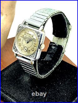 Gothic Indestructo Watch Vintage Hand Wind Antique Silver Dial FOR REPAIR PARTS