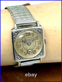 Gothic Indestructo Watch Vintage Hand Wind Antique Silver Dial FOR REPAIR PARTS