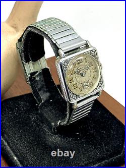 Gothic Indestructo Watch Vintage Hand Wind Antique Silver Dial FOR REPAIR PARTS